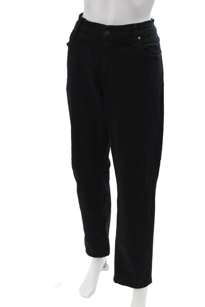 7 For All Mankind Women Cropped Black High Rise Jeans Button Fly Size 31
