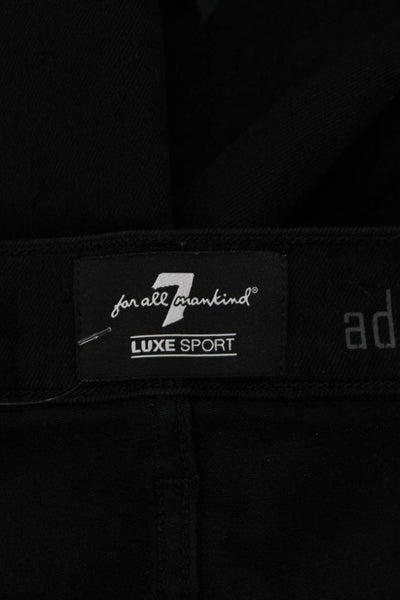 7 For All Mankind Women Cropped Black High Rise Jeans Button Fly Size 31