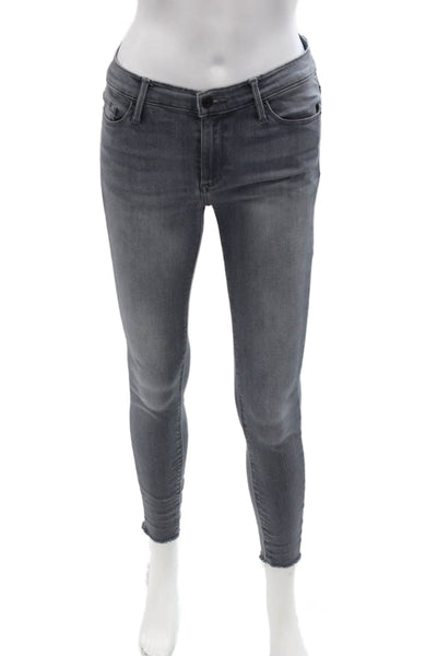 Black Orchid Women Ankle Skinny Gray Jeans High Rise Button Size 26
