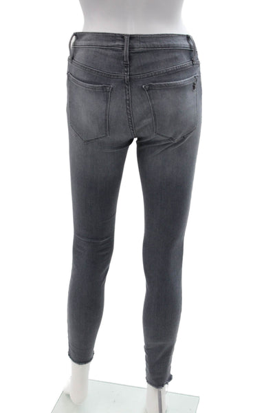Black Orchid Women Ankle Skinny Gray Jeans High Rise Button Size 26