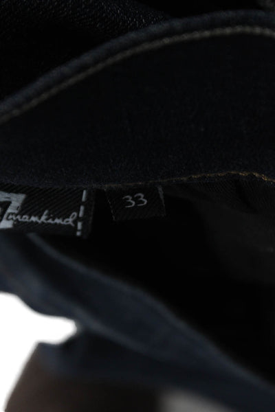 7 For All Mankind Unisex Straight Dark Blue High Rise Jeans Size 33