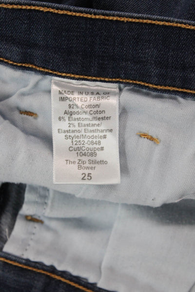 Current/Elliott Women Dark Blue High Rise Ankle Skinny Jeans Size 25