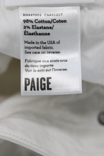 Paige Womens Skinny Ankle Jeans White High Rise Button Fly 27in Size 26