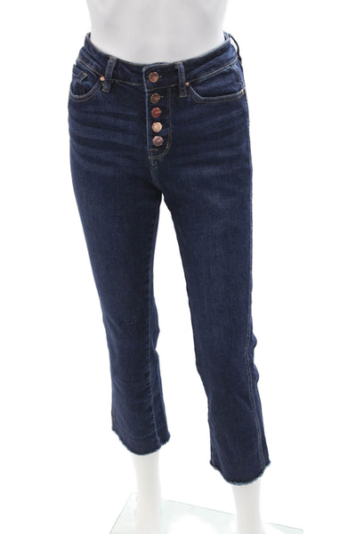 Mica Womens Ankle Cropped Jeans Dark Blue High Rise Size 25