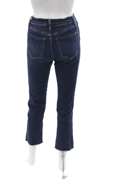 Mica Womens Ankle Cropped Jeans Dark Blue High Rise Size 25