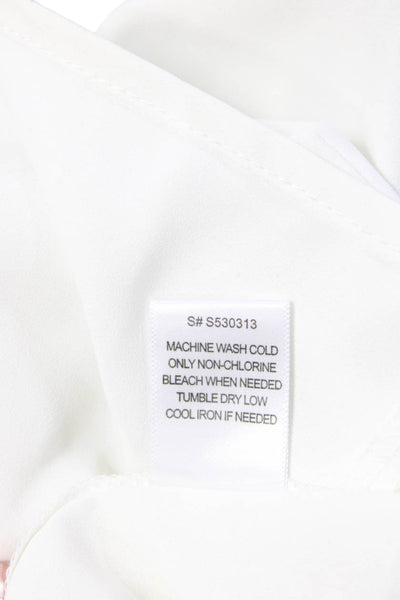 Brixton Womens Bohemian White Polyester Round Neck Short Sleeve Blouse Size S