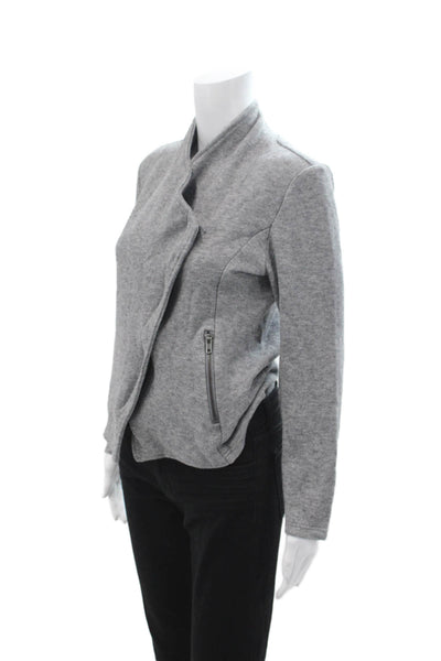 BB Dakota Womens Gray Mock Neck Zip Front Long Sleeve Jacket Size S