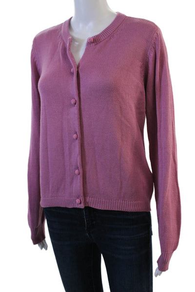 Cami NYC Unisex Cardigan Pink Crew Neck Long Sleeve Cotton Viscose Size M