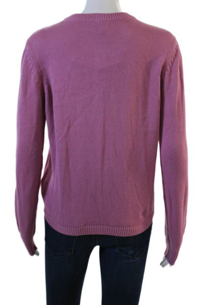 Cami NYC Unisex Cardigan Pink Crew Neck Long Sleeve Cotton Viscose Size M