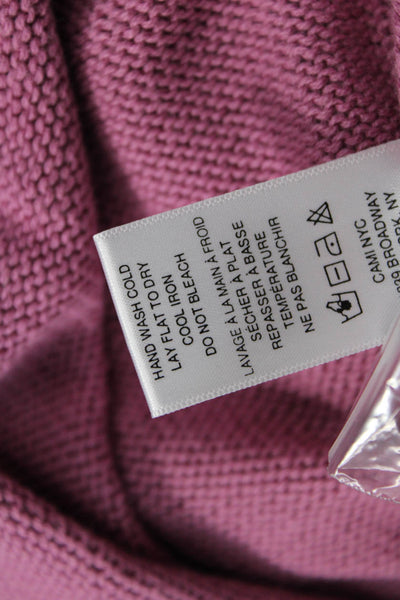 Cami NYC Unisex Cardigan Pink Crew Neck Long Sleeve Cotton Viscose Size M