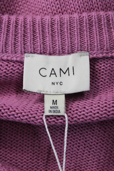 Cami NYC Unisex Cardigan Pink Crew Neck Long Sleeve Cotton Viscose Size M