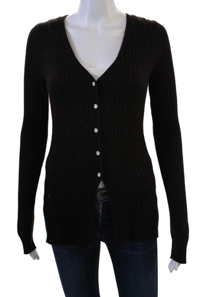 Something Navy Unisex Black Striped Cardigan V-Neck Button Long Sleeve Size M