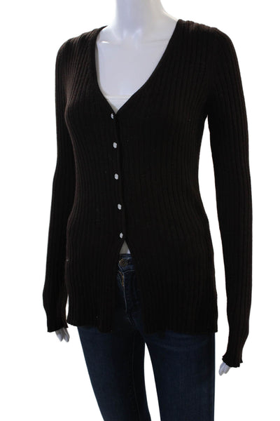 Something Navy Unisex Black Striped Cardigan V-Neck Button Long Sleeve Size M