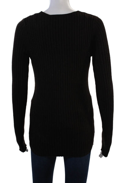 Something Navy Unisex Black Striped Cardigan V-Neck Button Long Sleeve Size M