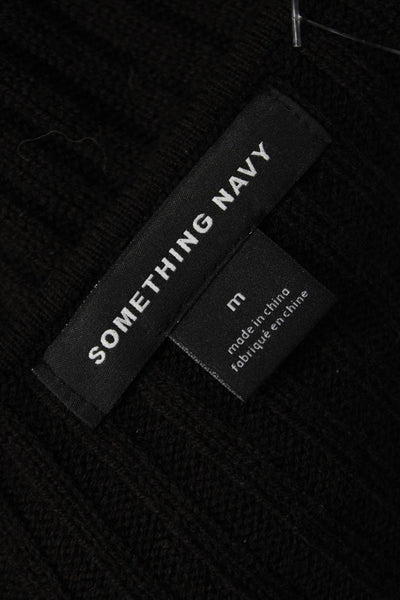 Something Navy Unisex Black Striped Cardigan V-Neck Button Long Sleeve Size M