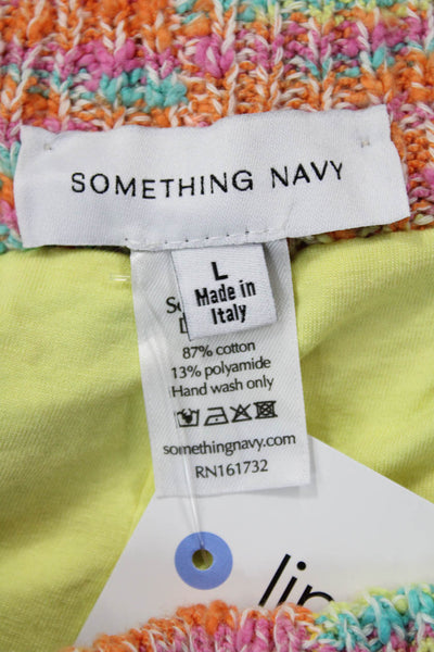 Something Navy Unisex Colorful Blue Shorts 87% Cotton Size L