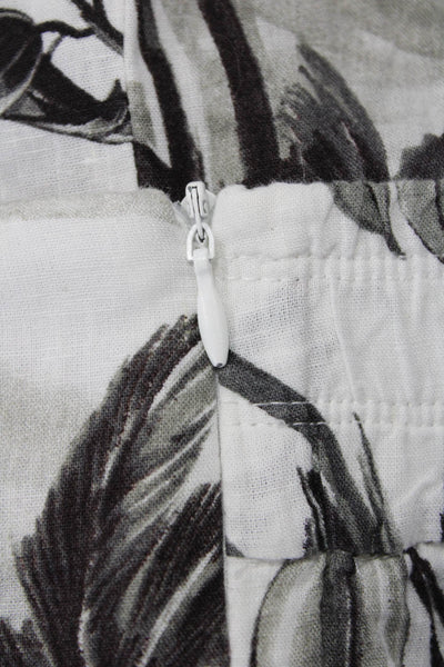MNG Womens Cropped Black Floral Linen Viscose Pants Size M
