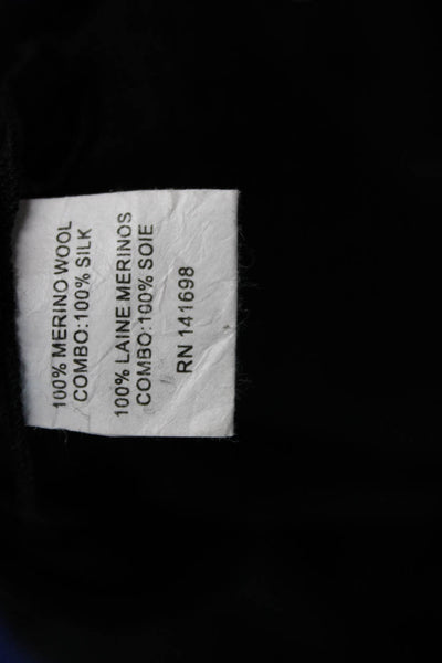 Ramy Brook Unisex Pullover Sweater Black Merino Round Neck Long Sleeve Size M