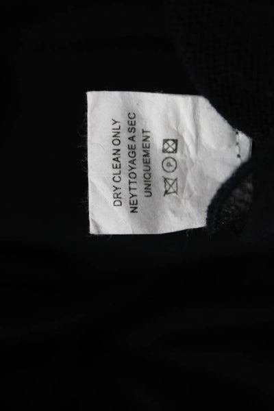 Ramy Brook Unisex Pullover Sweater Black Merino Round Neck Long Sleeve Size M
