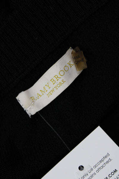 Ramy Brook Unisex Pullover Sweater Black Merino Round Neck Long Sleeve Size M