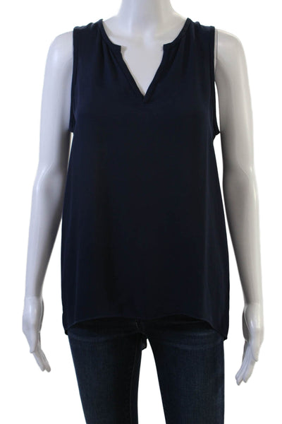Ramy Brook Womens Dark Blue V Neck Sleeveless Tank 100% Polyester Size M