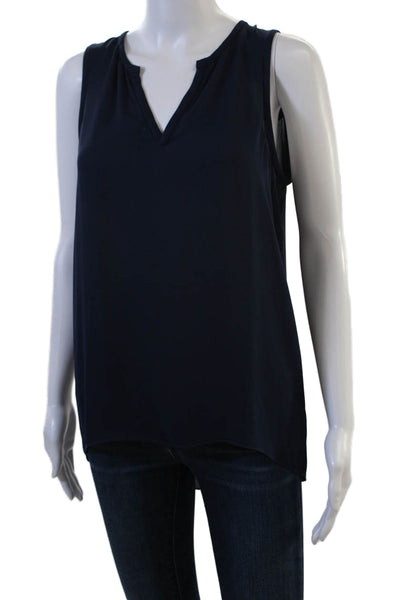 Ramy Brook Womens Dark Blue V Neck Sleeveless Tank 100% Polyester Size M