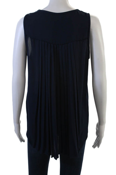 Ramy Brook Womens Dark Blue V Neck Sleeveless Tank 100% Polyester Size M