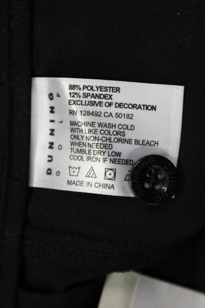 Dunning Mens Black Dress Pants Polyester Spandex Button Closure Size 30