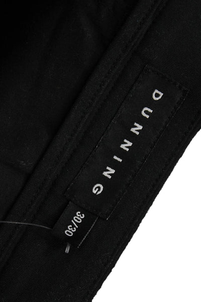 Dunning Mens Black Dress Pants Polyester Spandex Button Closure Size 30