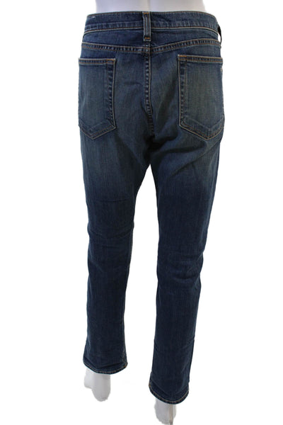 Rag & Bone Jean Unisex Boyfriend Cropped Jeans Dark Blue High Rise Size 31