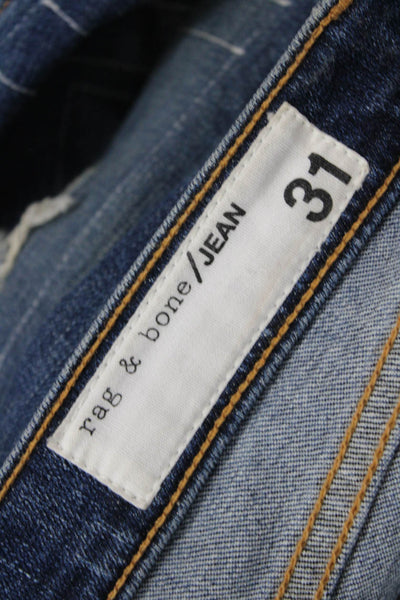 Rag & Bone Jean Unisex Boyfriend Cropped Jeans Dark Blue High Rise Size 31