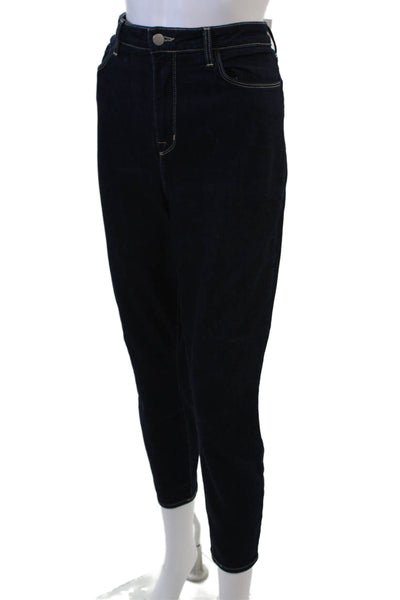 L'Agence Womens Ankle Skinny Jeans Dark Blue High Rise Button Size 32