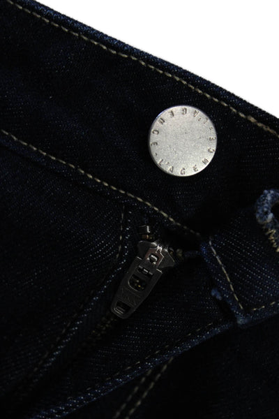L'Agence Womens Ankle Skinny Jeans Dark Blue High Rise Button Size 32
