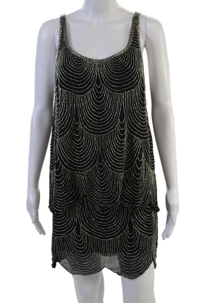 Joie Women Black Silk Shift Tank Dress Set Sleeveless Size L