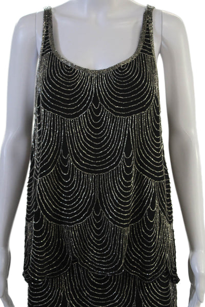 Joie Women Black Silk Shift Tank Dress Set Sleeveless Size L