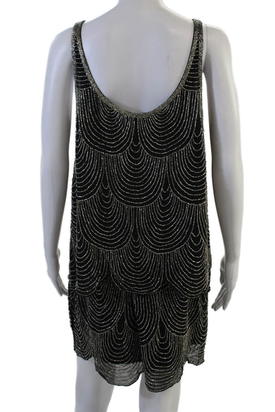 Joie Women Black Silk Shift Tank Dress Set Sleeveless Size L