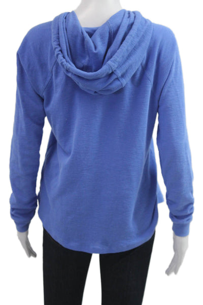 Calvin Klein Women Full Zip Hoodie Blue Drawstring Long Sleeve Size M