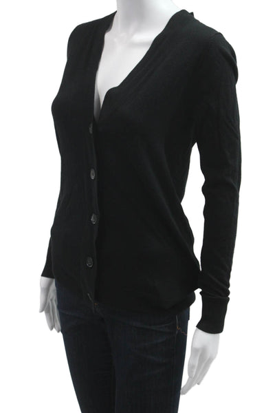Theory Unisex Black V Neck Long Sleeve Cardigan Size S