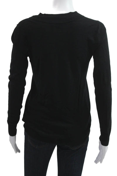Theory Unisex Black V Neck Long Sleeve Cardigan Size S