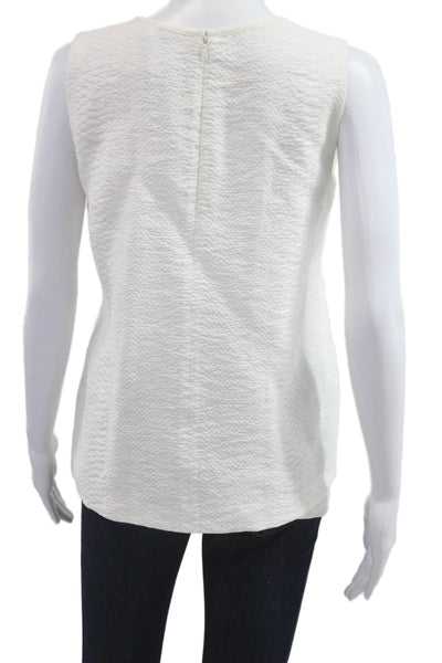 Vince Women Basic Sleeveless White Round Neck Blouse Size 6