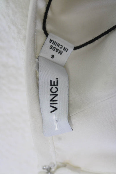 Vince Women Basic Sleeveless White Round Neck Blouse Size 6