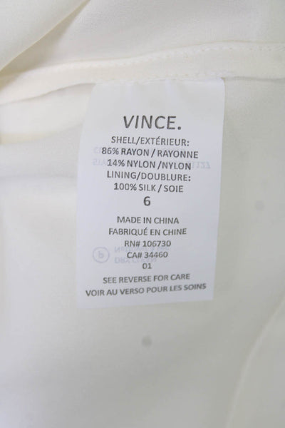 Vince Women Basic Sleeveless White Round Neck Blouse Size 6