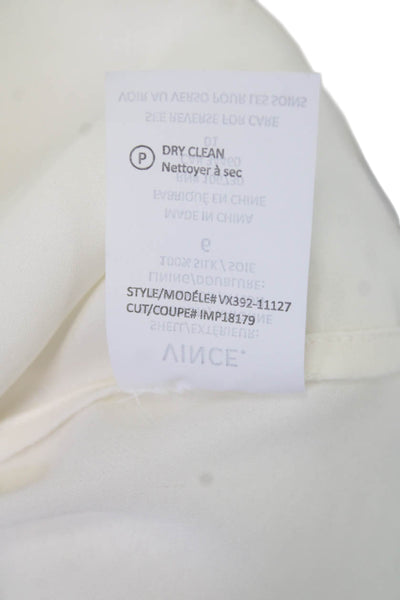 Vince Women Basic Sleeveless White Round Neck Blouse Size 6