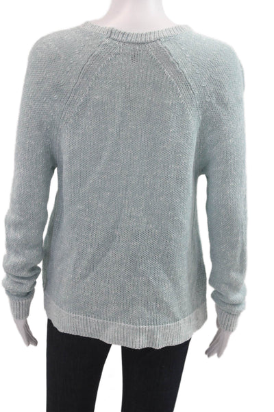 Eileen Fisher Unisex Pullover Sweater Light Blue Crew Neck Long Sleeve Size S