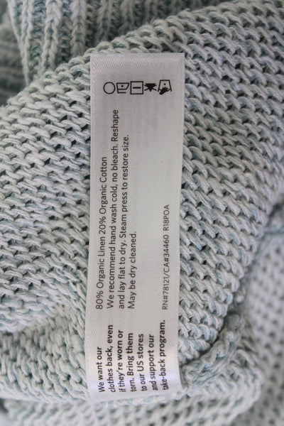 Eileen Fisher Unisex Pullover Sweater Light Blue Crew Neck Long Sleeve Size S