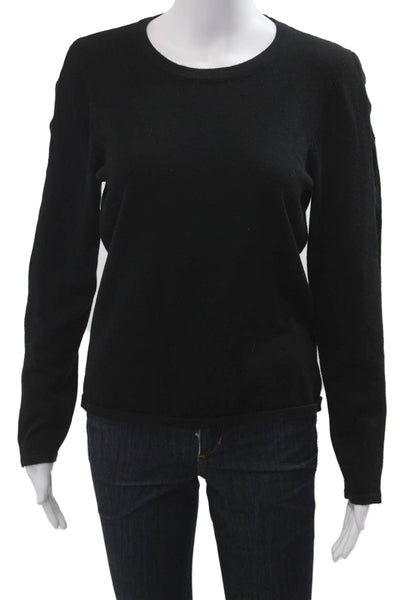 Tahari Womens Pullover Sweater Black Lace Up Long Sleeve Size M