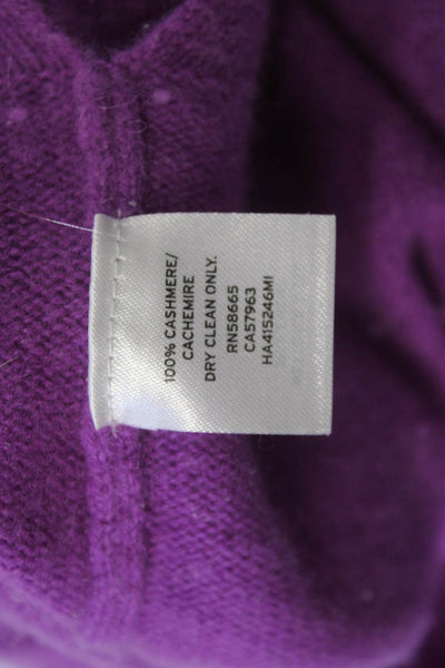 Halogen Unisex V-Neck Purple 100% Cashmere Pullover Sweater Long Sleeve Size 1