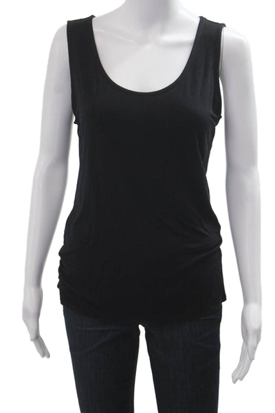 Tahari Women Basic Sleeveless Black Modal Tank Round Neck Size M