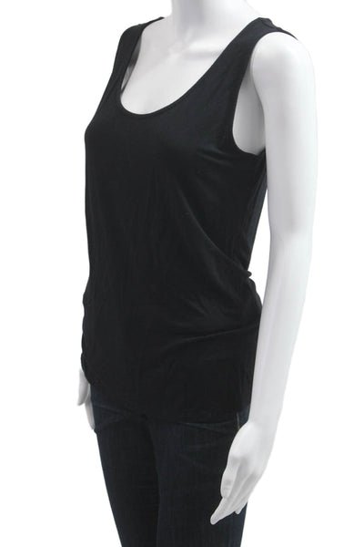 Tahari Women Basic Sleeveless Black Modal Tank Round Neck Size M