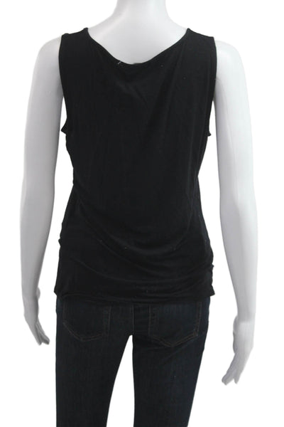 Tahari Women Basic Sleeveless Black Modal Tank Round Neck Size M